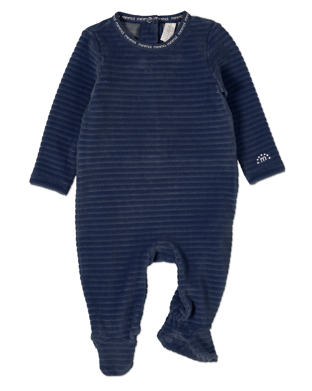 Drop Needle Footie With Minimoi Trim : Color: Navy