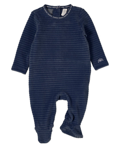 Drop Needle Footie With Minimoi Trim : Color: Navy