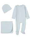 3 Piece Baby "Mon Etoile" Cotton Rich Pointelle Footie Set : Color: Blue