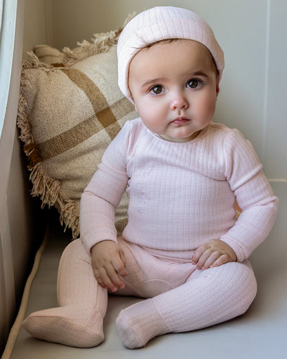 3 Piece Baby "Mon Etoile" Cotton Rich Pointelle Footie Set
