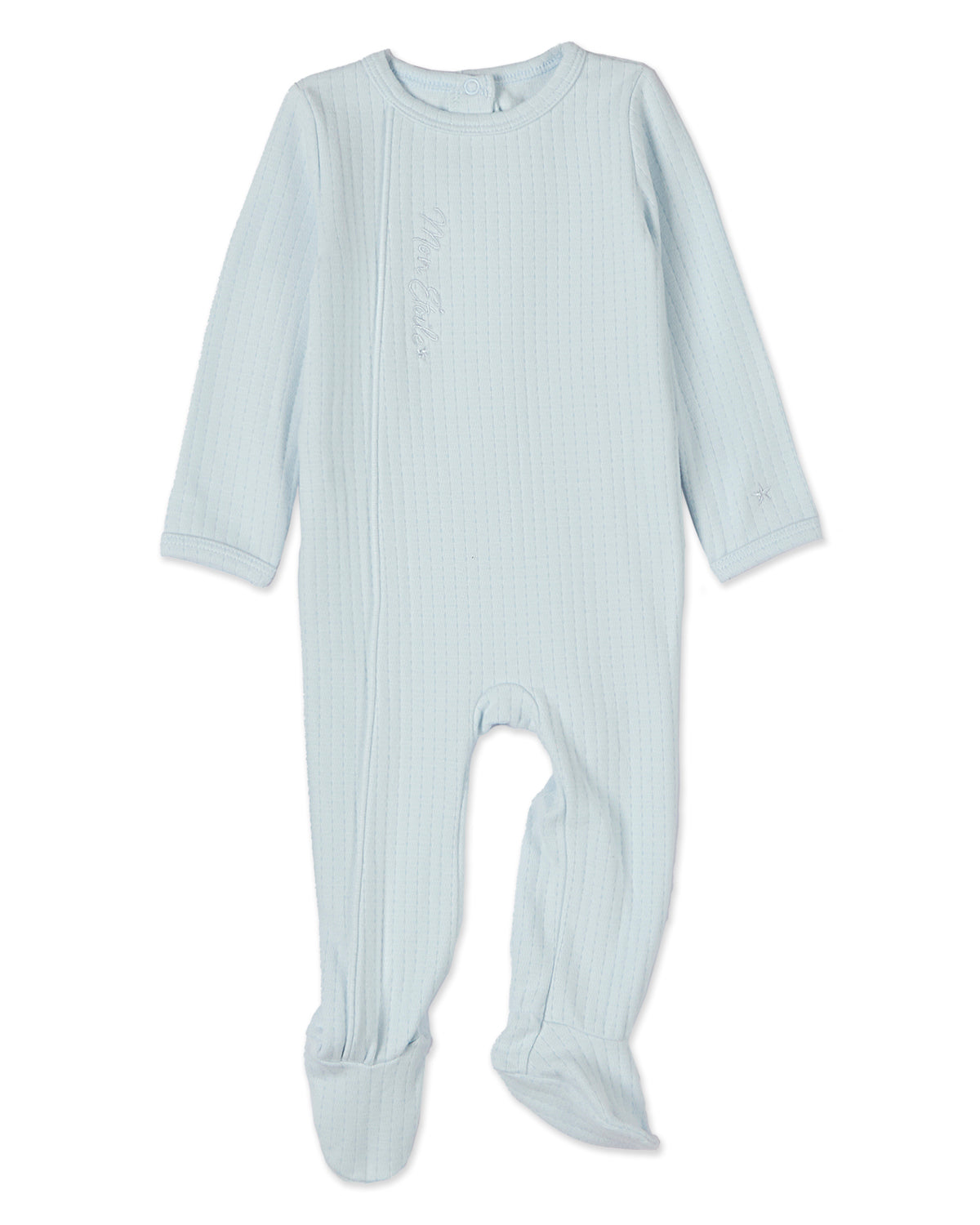 Baby "Mon Etoile" Cotton Rich Pointelle Footie : Color: Blue
