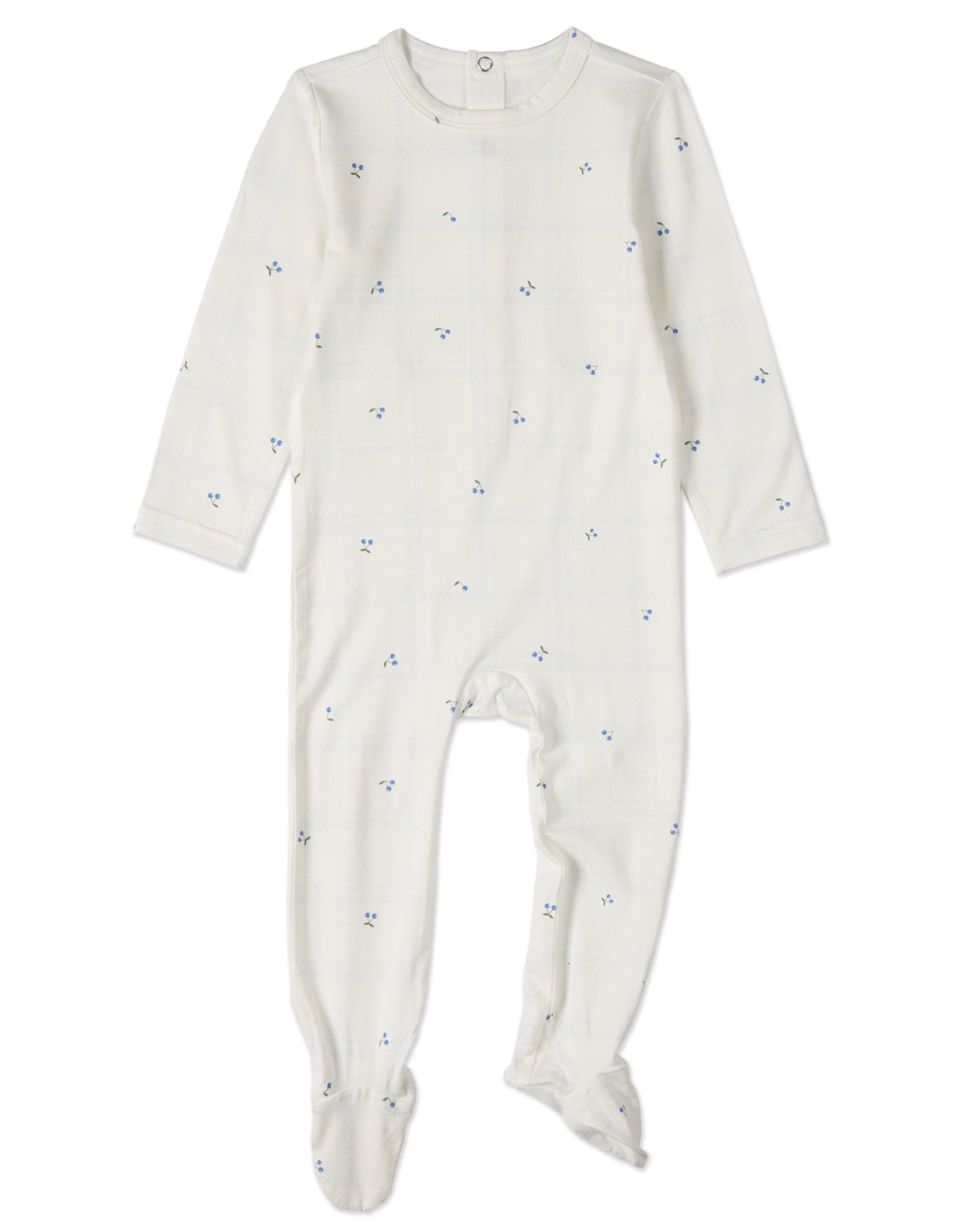 Baby Girls "Berry Sweet" Modal Blend Pretty Plaid Footie : Color: Blue