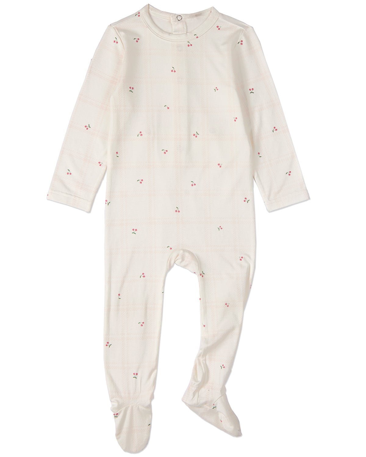 Baby Girls "Berry Sweet" Modal Blend Pretty Plaid Footie : Color: Pink