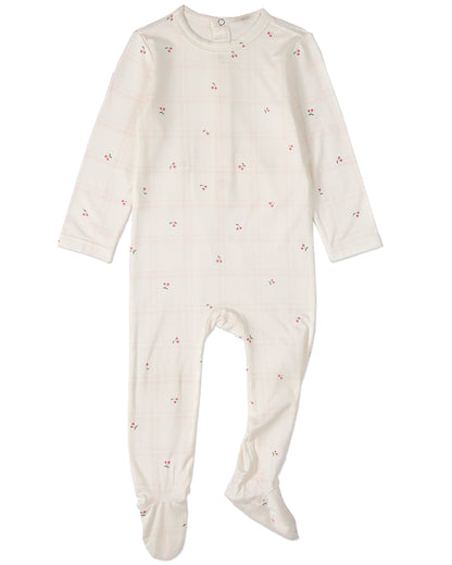 Baby Girls "Berry Sweet" Modal Blend Pretty Plaid Footie : Color: Pink