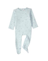 Baby and Toddler Boys "Clouds of Happiness" Cotton Rich Mini-Ribbed Footie : Color: Blue