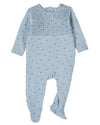 Baby and Toddler Boys "Blueberries" Smocked 100% Cotton Footie : Color: Blue