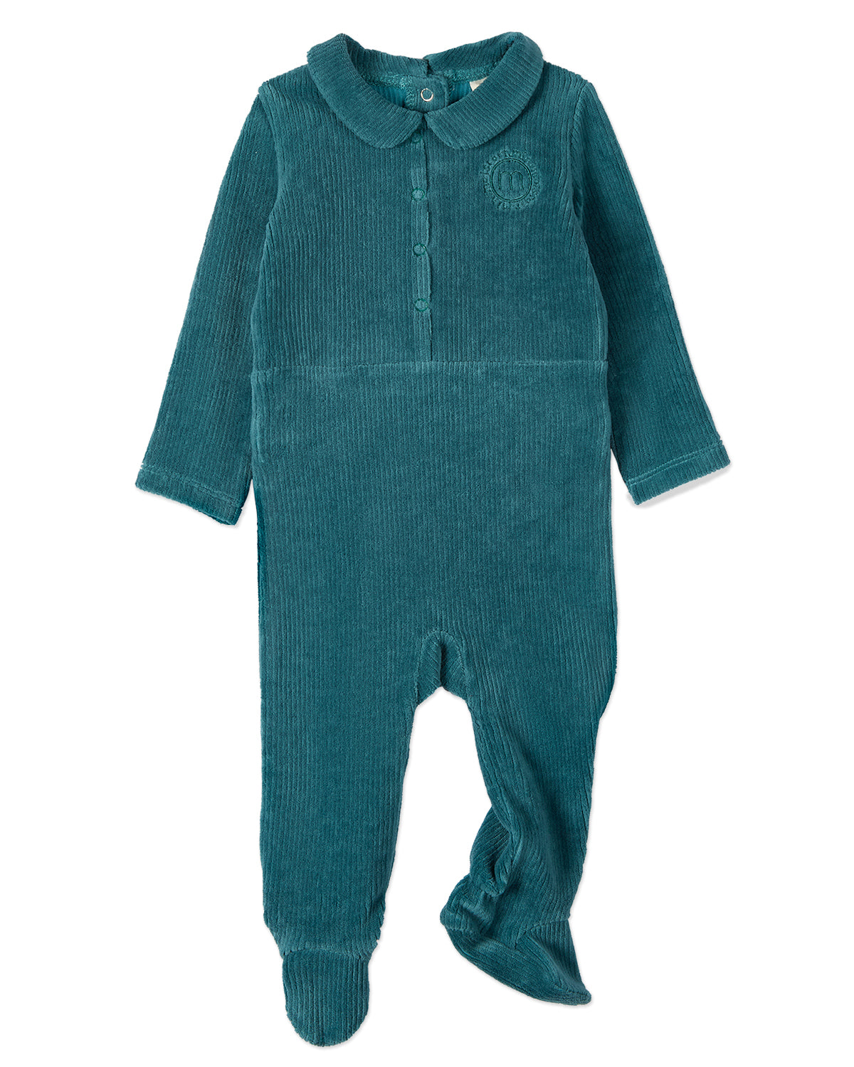 Baby and Toddler Boys "MiniMoi Sport" Cotton Rich Corduroy Footie : Color: Ocean Depths