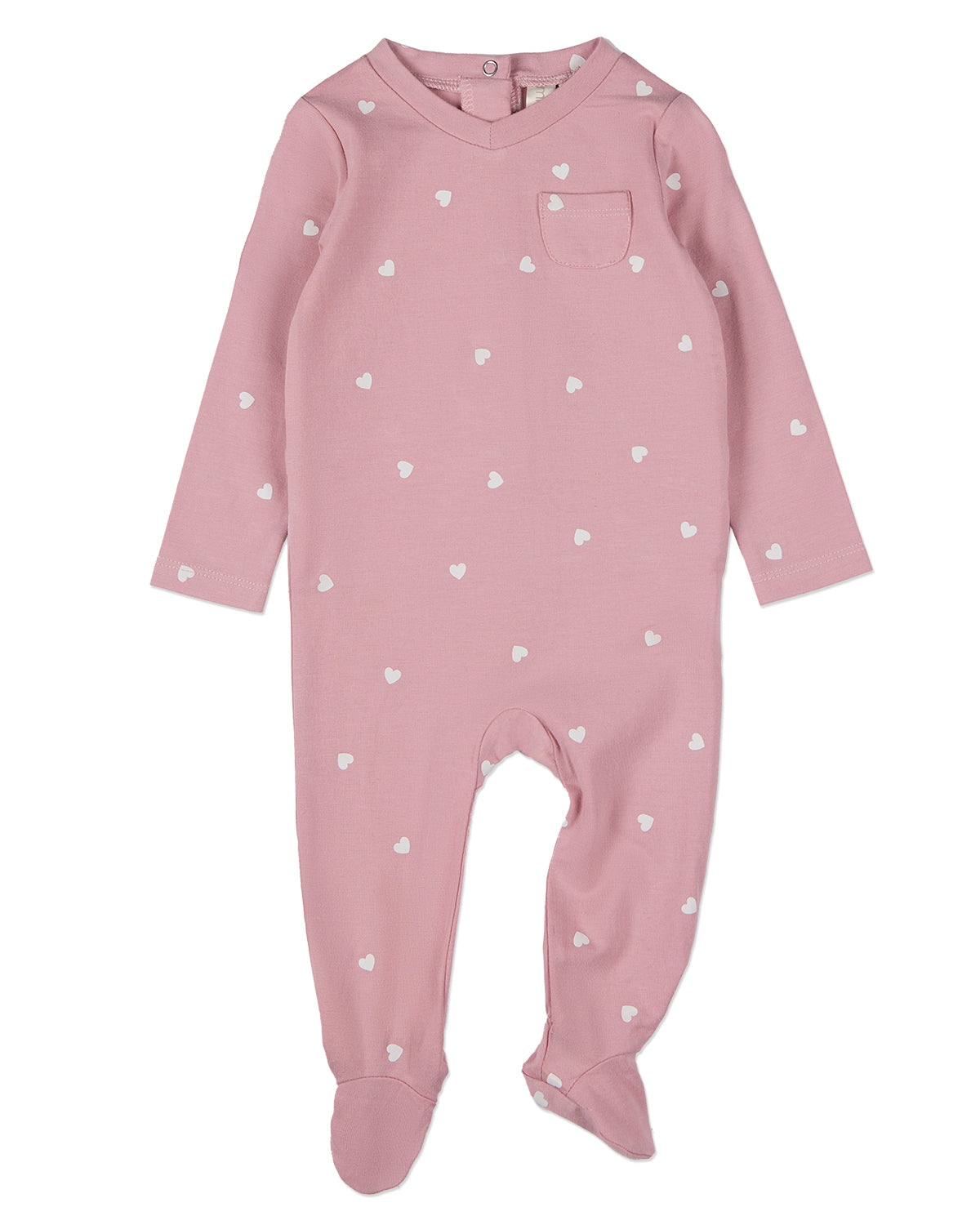 Baby and Toddler Girls "Kind Hearts" Rayon Blend Footie : Color: Old Rose