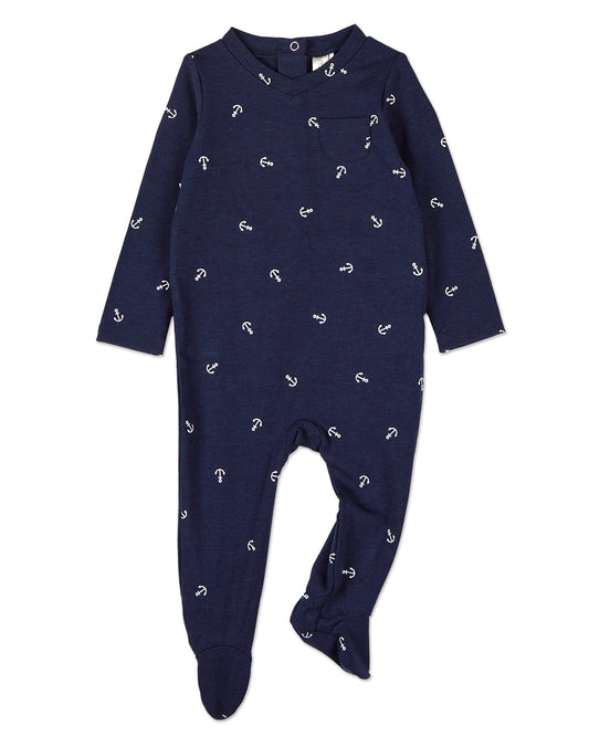 Baby and Toddler Boys "Seas The Day" Rayon Blend Footie : Color: Navy