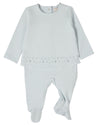 Baby and Toddler Boys "Small Dots" Cotton Rich Double Layer Footie : Color: Cloud Blue
