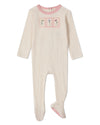 Baby Girls "Framed Florals" Ribbed Cotton-Blend Embroidered Footie