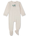 Baby "Bicycle Basket of Blooms" Rayon-Blend Embroidered Footie