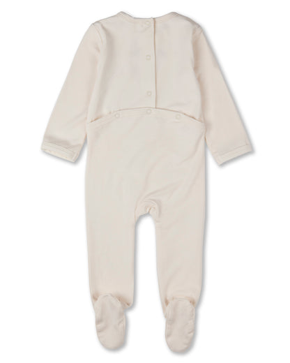 Baby "Bicycle Basket of Blooms" Rayon-Blend Embroidered Footie