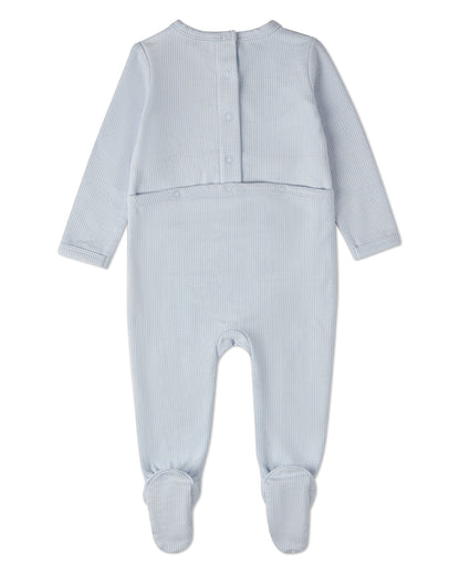 Baby Boys Nylon/Cotton/Rayon Footie with Vintage Embroidered Race Car