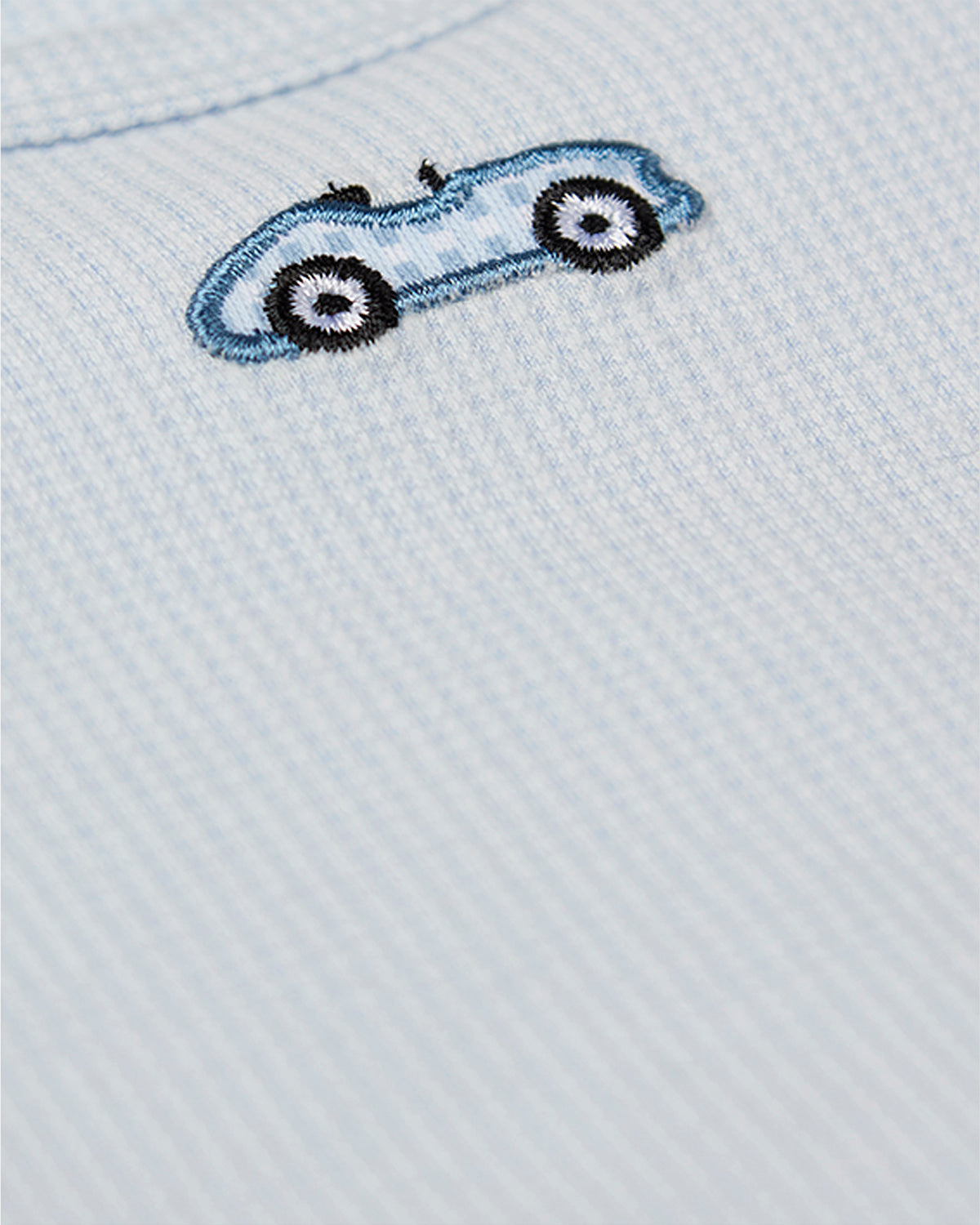 Baby Boys Nylon/Cotton/Rayon Footie with Vintage Embroidered Race Car