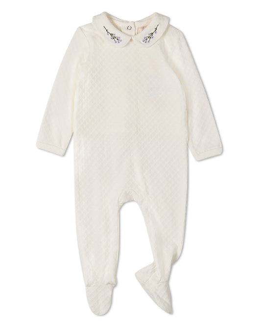 Baby Girls "Lilacs Are The Sweetest Bloom" Embroidered Footie
