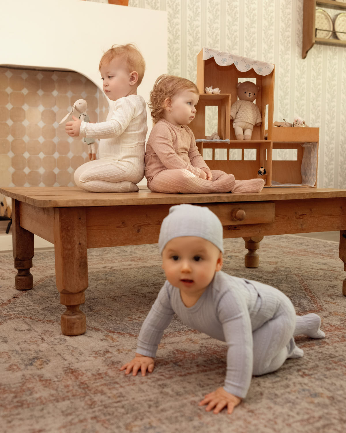 Baby and Toddler Cotton-Rich Faux Cable Knit Footie