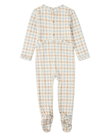 Baby "Let Your Dreams Set Sail" Rayon/Cotton Plaid Pointelle Footie