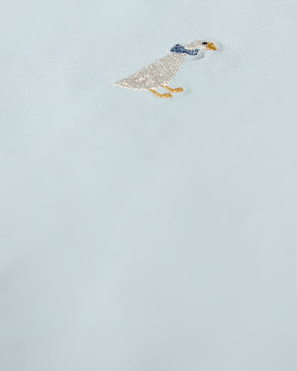 Baby Boys "Sitting Goose" Cotton-Rich Embroidered Footie
