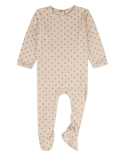 Baby "Tulip Fields" Mini-Ribbed Rayon-Blend Back-Snap Footie