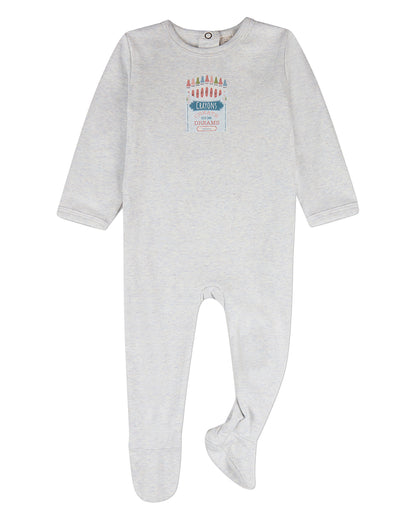 Baby "Create Your Own Dreams" Cotton-Rich Footie with Crayon Box Print