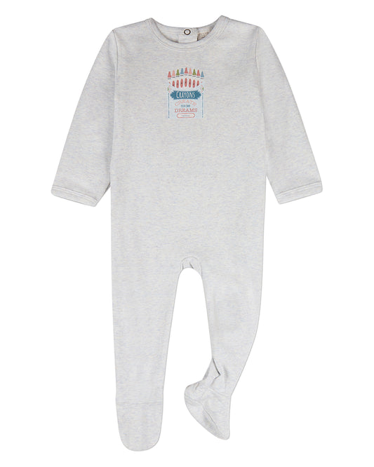 Baby "Create Your Own Dreams" Cotton-Rich Footie with Crayon Box Print