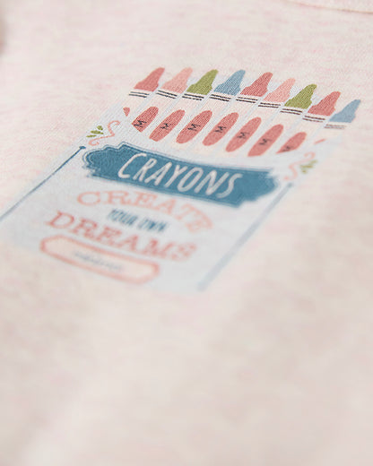 Baby "Create Your Own Dreams" Cotton-Rich Footie with Crayon Box Print
