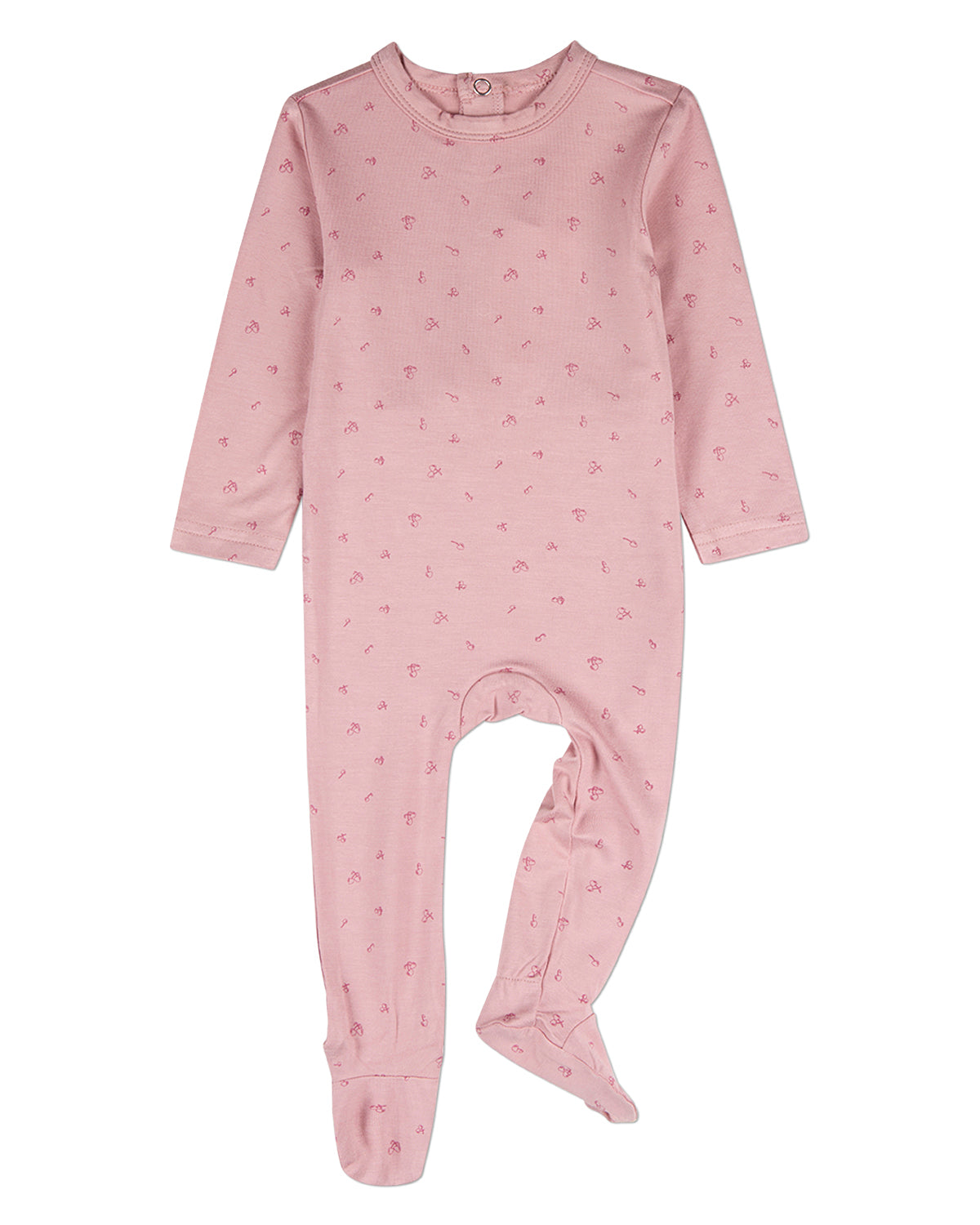 Baby "Delightful Cherries" Modal-Blend Back-Snap Footie