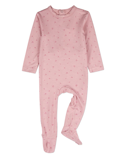 Baby "Delightful Cherries" Modal-Blend Back-Snap Footie