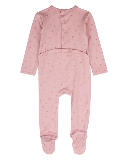Baby "Delightful Cherries" Modal-Blend Back-Snap Footie