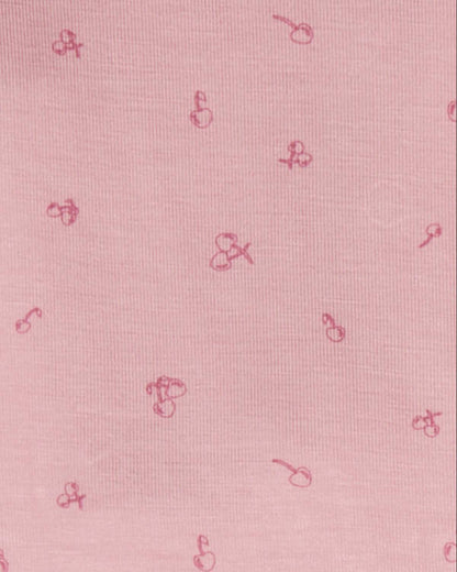 Baby "Delightful Cherries" Modal-Blend Back-Snap Footie