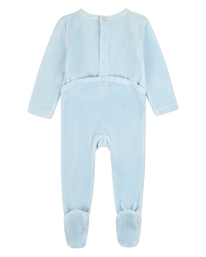 Baby "Bunny Meets Chick" Plush Embossed Cotton-Rich Velour Footie