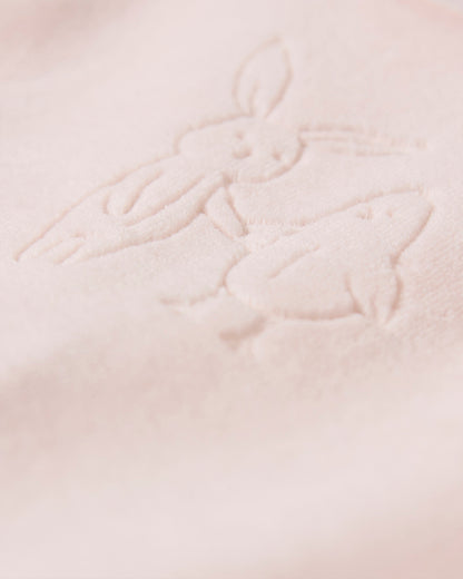 Baby "Bunny Meets Chick" Plush Embossed Cotton-Rich Velour Footie