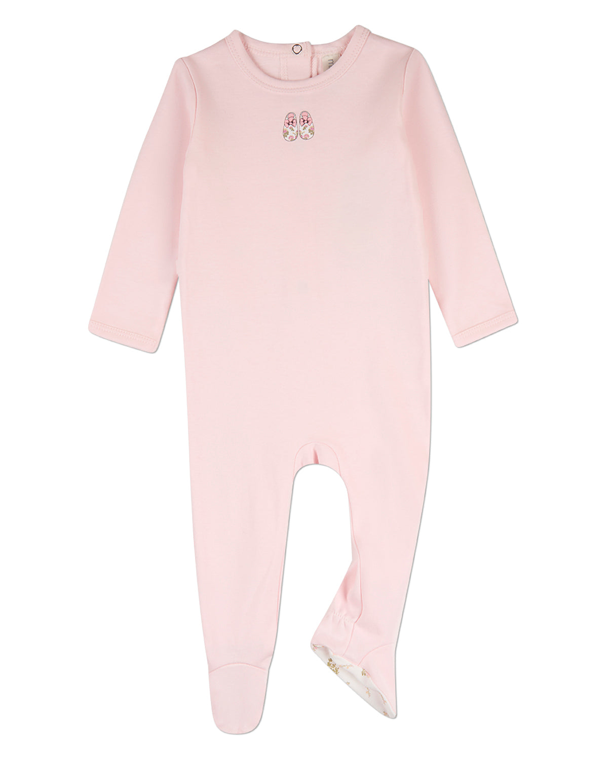Baby Girls "Little Floral-Print Booties" 100% Cotton Footie