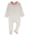 Baby Chevron-Print Cotton-Rich Footie with Plush Velour Trim