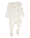 Baby Girls "Rosettes and Stitching" Cotton/Rayon-Blend Footie