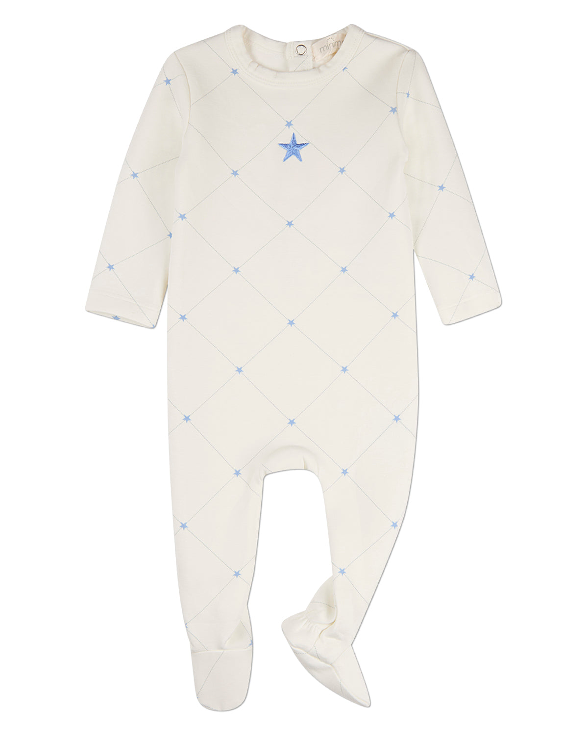 Baby Boys "Stars and Stitching" Cotton/Rayon-Blend Footie