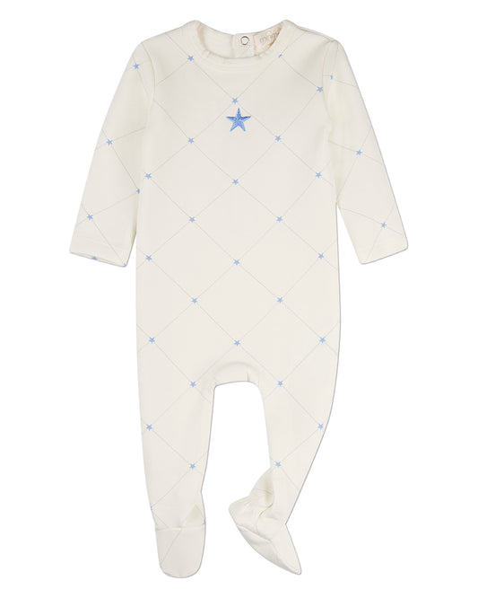 Baby Boys "Stars and Stitching" Cotton/Rayon-Blend Footie