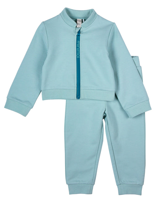 2 Piece Kids Cotton Rich Full Zip Jacket and Pants Set : Color: Cloud Blue