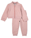 2 Piece Kids Cotton Rich Full Zip Jacket and Pants Set : Color: Misty Rose