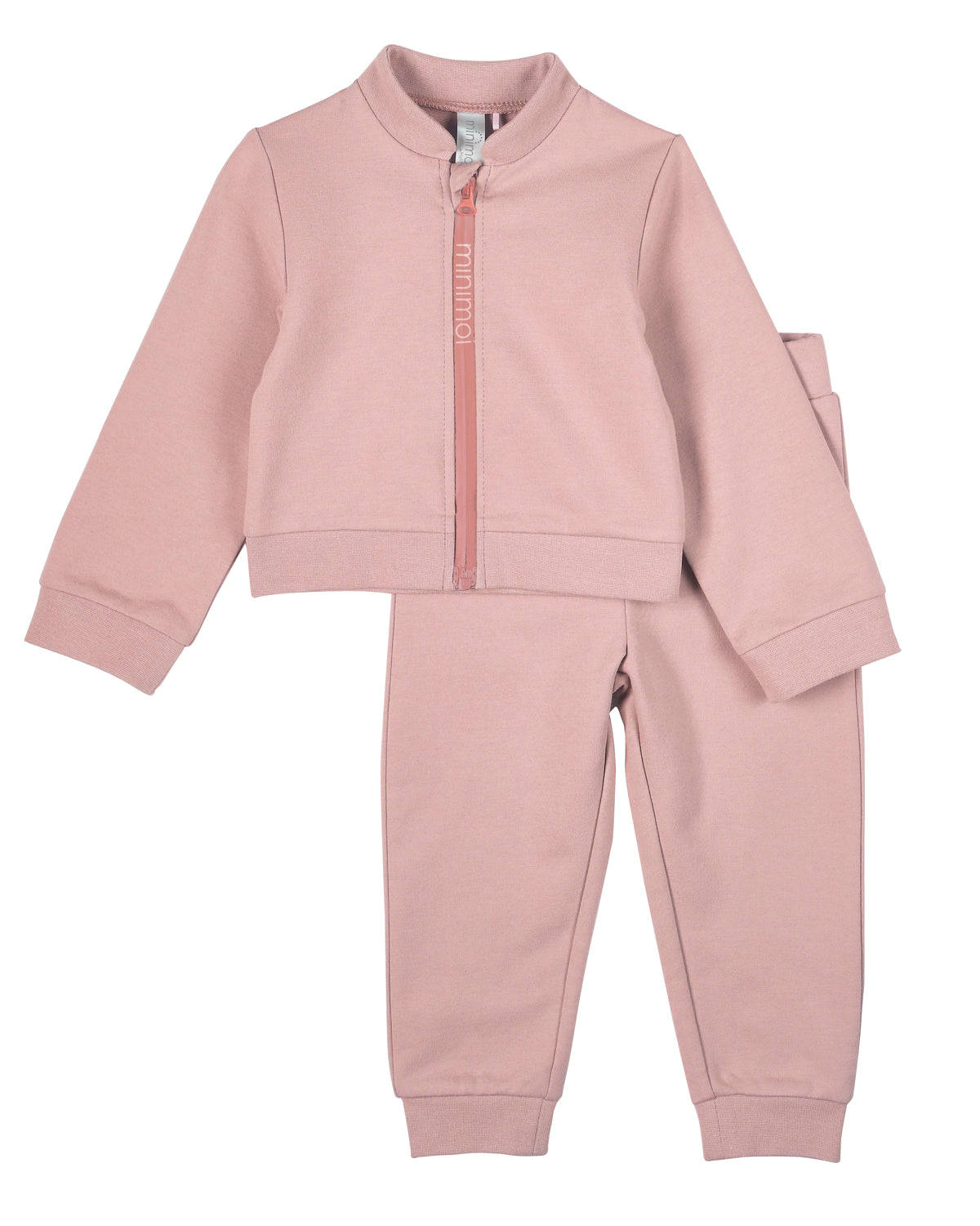 2 Piece Kids Cotton Rich Full Zip Jacket and Pants Set : Color: Misty Rose