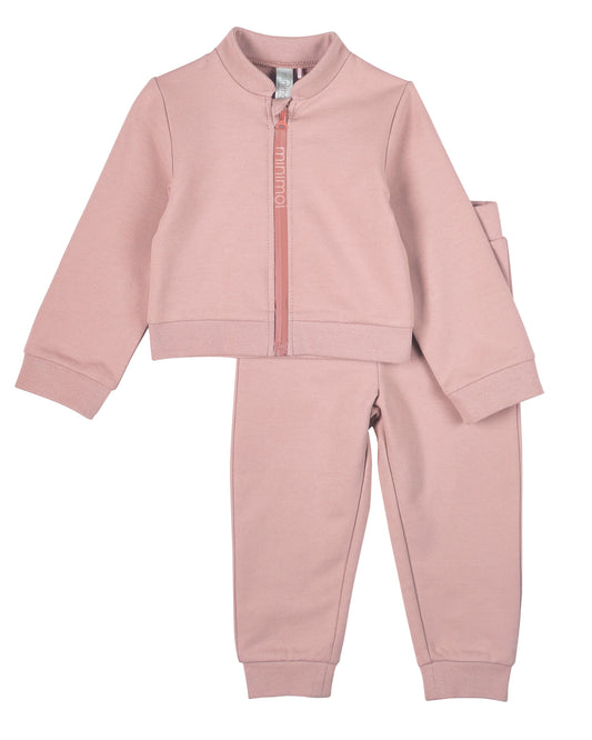2 Piece Kids Cotton Rich Full Zip Jacket and Pants Set : Color: Misty Rose