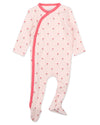 Baby Girls "Plant Your Dreams And Grow Happy" Floral Pointelle Footie : Color: Pink