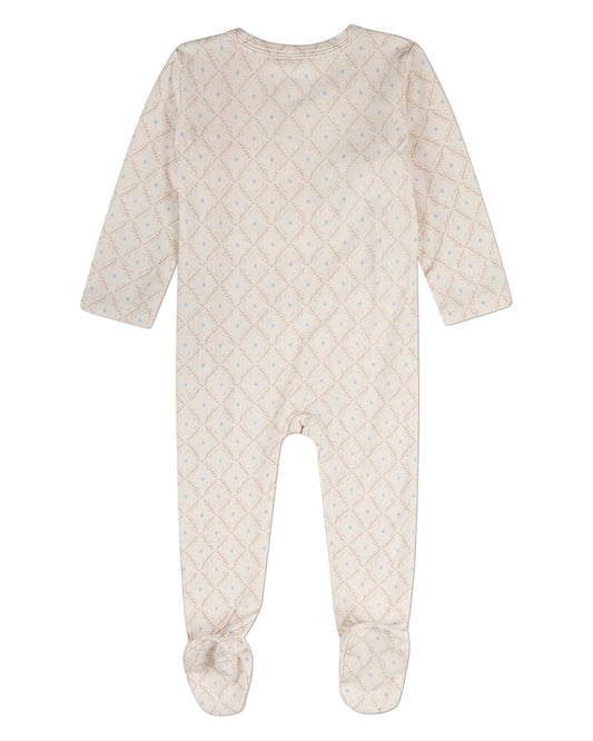 Baby Boys "Harlequin Diamond" Modal-Blend Allover-Print Footie