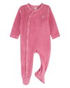 Baby Girls "Heart Cluster" Mini-Ribbed Cotton-Rich Velour Footie