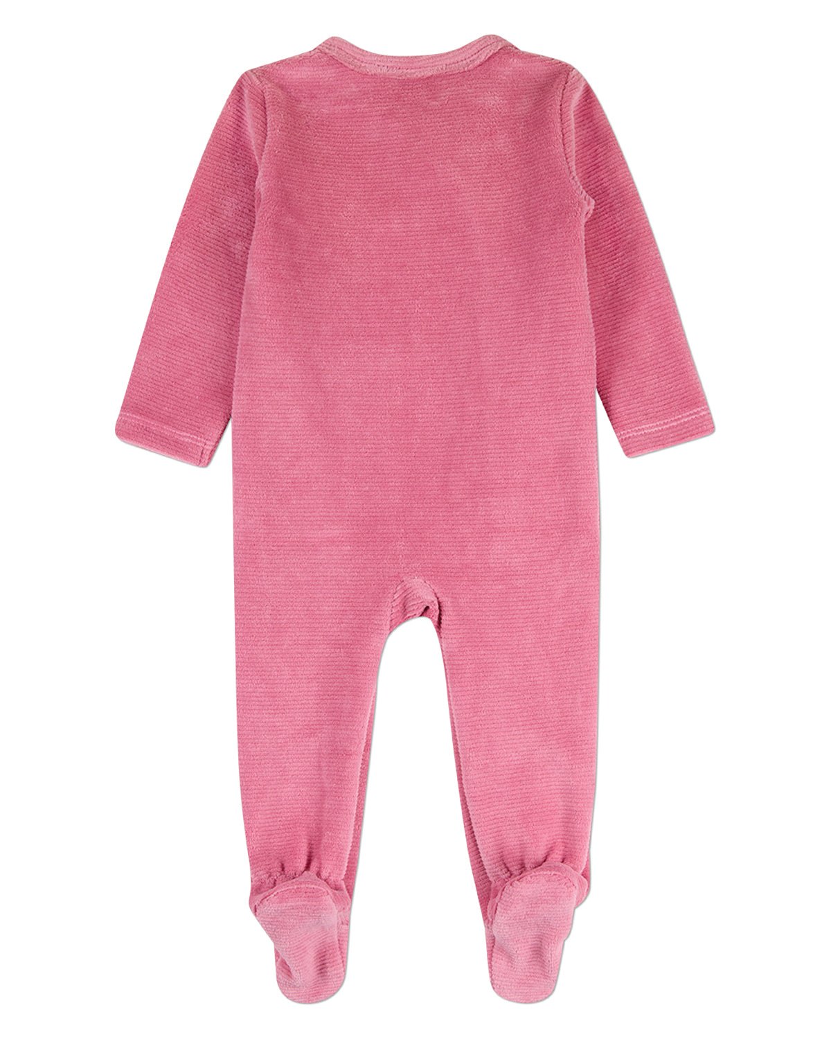 Baby Girls "Heart Cluster" Mini-Ribbed Cotton-Rich Velour Footie