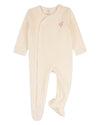Baby Girls "Heart Cluster" Mini-Ribbed Cotton-Rich Velour Footie