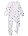 Baby and Toddler Girls Ribbed "Flower Bud" Cotton Rich Footie : Color: Winter White