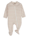Baby and Toddler "Soft Stripe" Cotton Rich 2 Way Zipper Footie : Color: Lilac