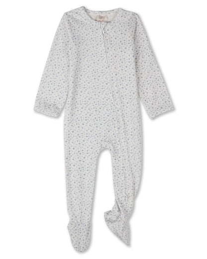 Baby "Abstract Spots" Rayon-Blend Front-Zip Long-Sleeve Footie